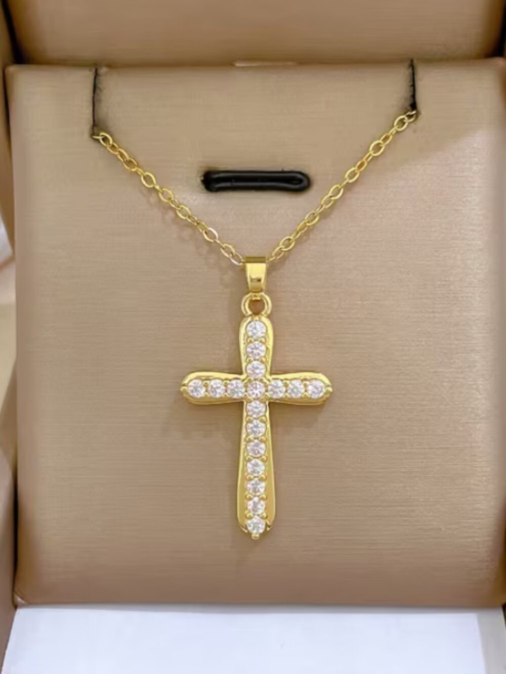 14K Gold 18" Womens 2ct Diamond Cross Necklace Christian New 14K Silver Jewelry